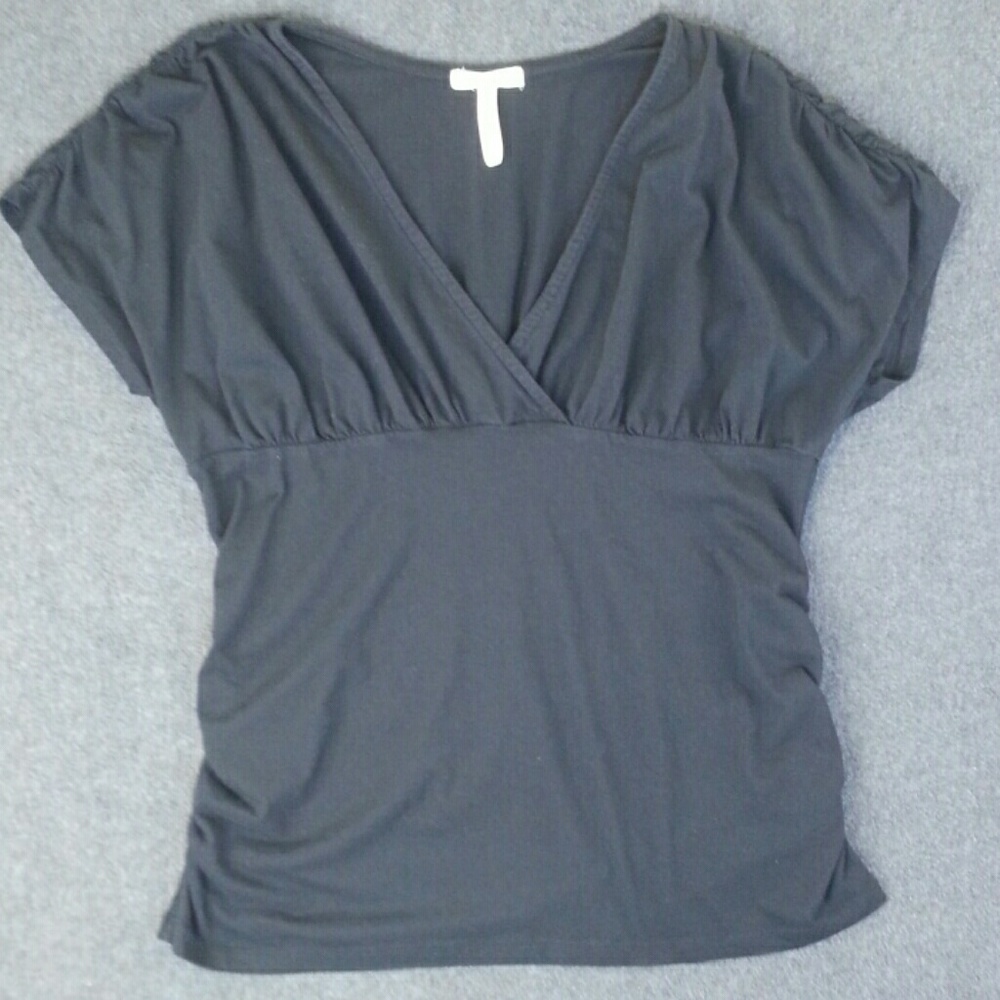 Black Maternity / Nursing Faux Wrap Top Old Navy M